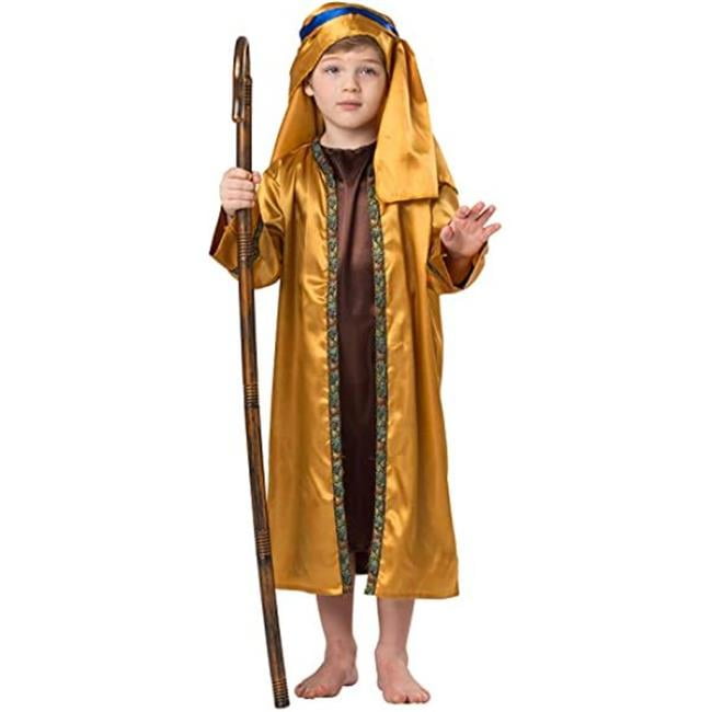 Dress-Up-America Shepherd Costume for Kids - Biblical Costume Set for Boys - Brown And Gold Shepherds Dress Up for Children - Walmart.com